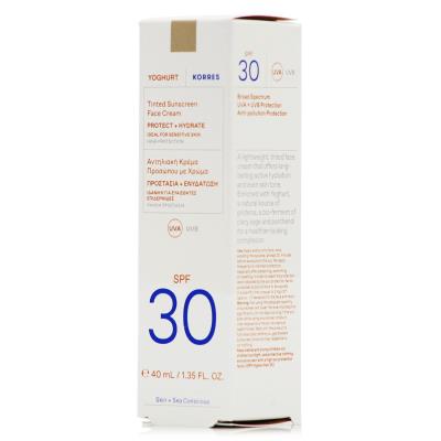 Korres Yoghurt Tinted Sunscreen Face Cream SPF30 (40ml) - Αντηλιακή Κρέμα Τζελ μ