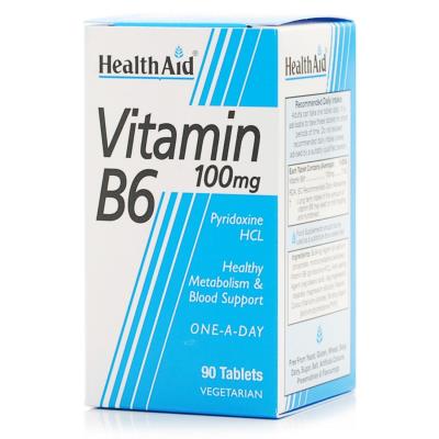 Health Aid Vitamin B6 100mg Prolonged Release (90tabs) - Βιταμίνη B6, Πυριδοξίνη