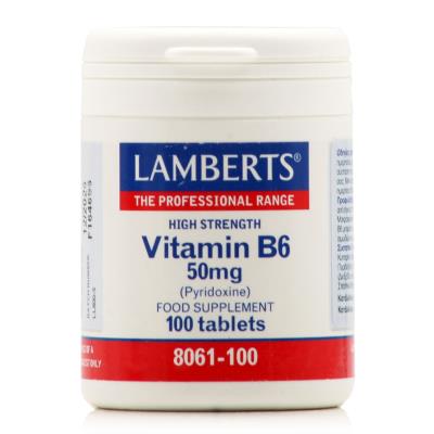 Lamberts B6 50mg (100tabs) - Βιταμίνη Β6 για Μείωση κατακράτησης υγρών