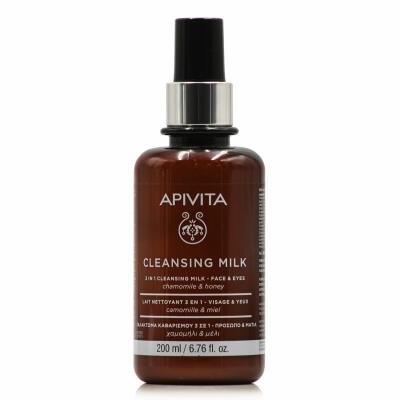 Apivita Cleansing Milk (200ml) - Γαλάκτωμα Προσώπου & Ματιών 3 σε 1 με Χαμομήλι 