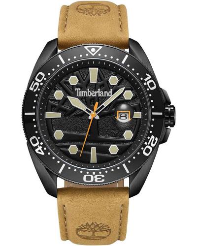 TIMBERLAND CARRIGAN  - TDWGB2230601,  Black case with Brown Leather strap