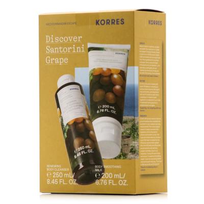 Korres Promo Santorini Grape Renewing Body Cleanser (250ml) & Body Smoothing Mil