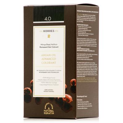 Korres Argan Oil Advanced Colorant 4.0 (50ml) - Μόνιμη Βαφή Μαλλιών, Καστανό