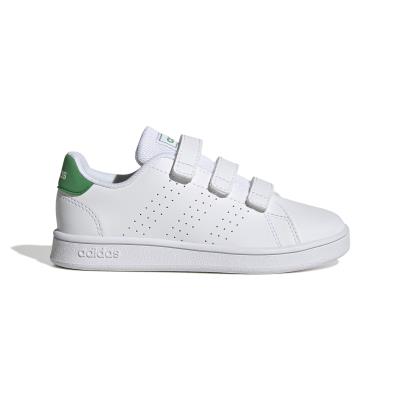 adidas kids advantage court lifestyle hook-and-loop shoes (G - WHITE