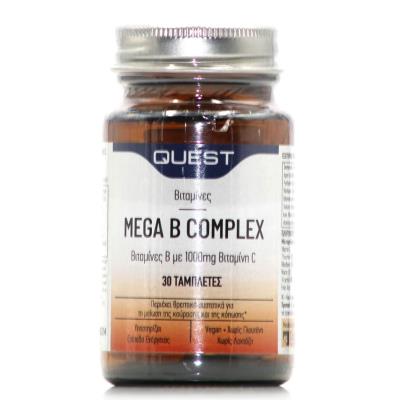 Quest Mega B Complex plus Vitamin C 1000mg (30tabs) - Ενέργεια και τόνωση