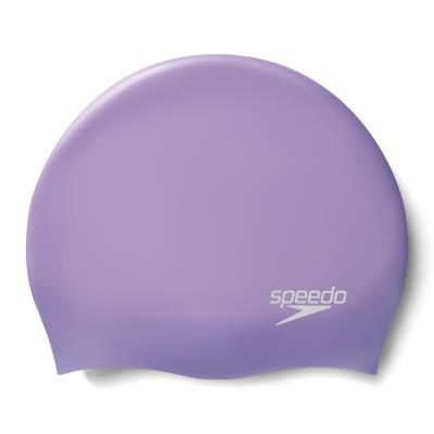 Speedo Adults Plain Moulded Silicone Cap (87098415428) - PURPLE