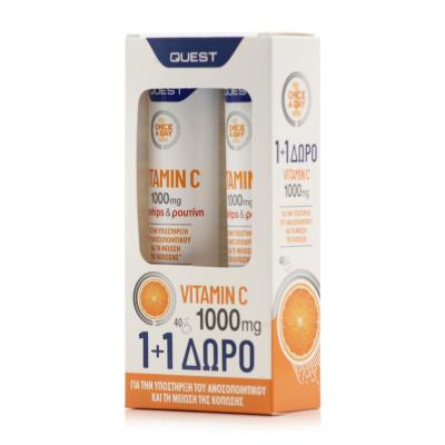 Quest Promo Vitamin C 1000mg Rosehips & Rutin (2x20eff.tabs) - Βιταμίνη C, Γεύση