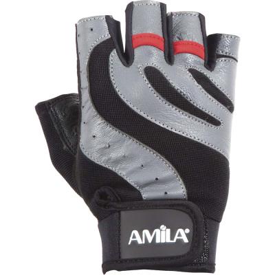 Amila Γάντια ’Ρσης Βαρών Amila Leather Μαύρογκρι M (8330402) Μαύρο